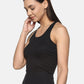 Women's Solid Pure Cotton Camisole with Racerback Style | SARA-BLK-1 | Leading Lady