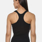 Women's Solid Pure Cotton Camisole with Racerback Style | SARA-BLK-1 | Leading Lady