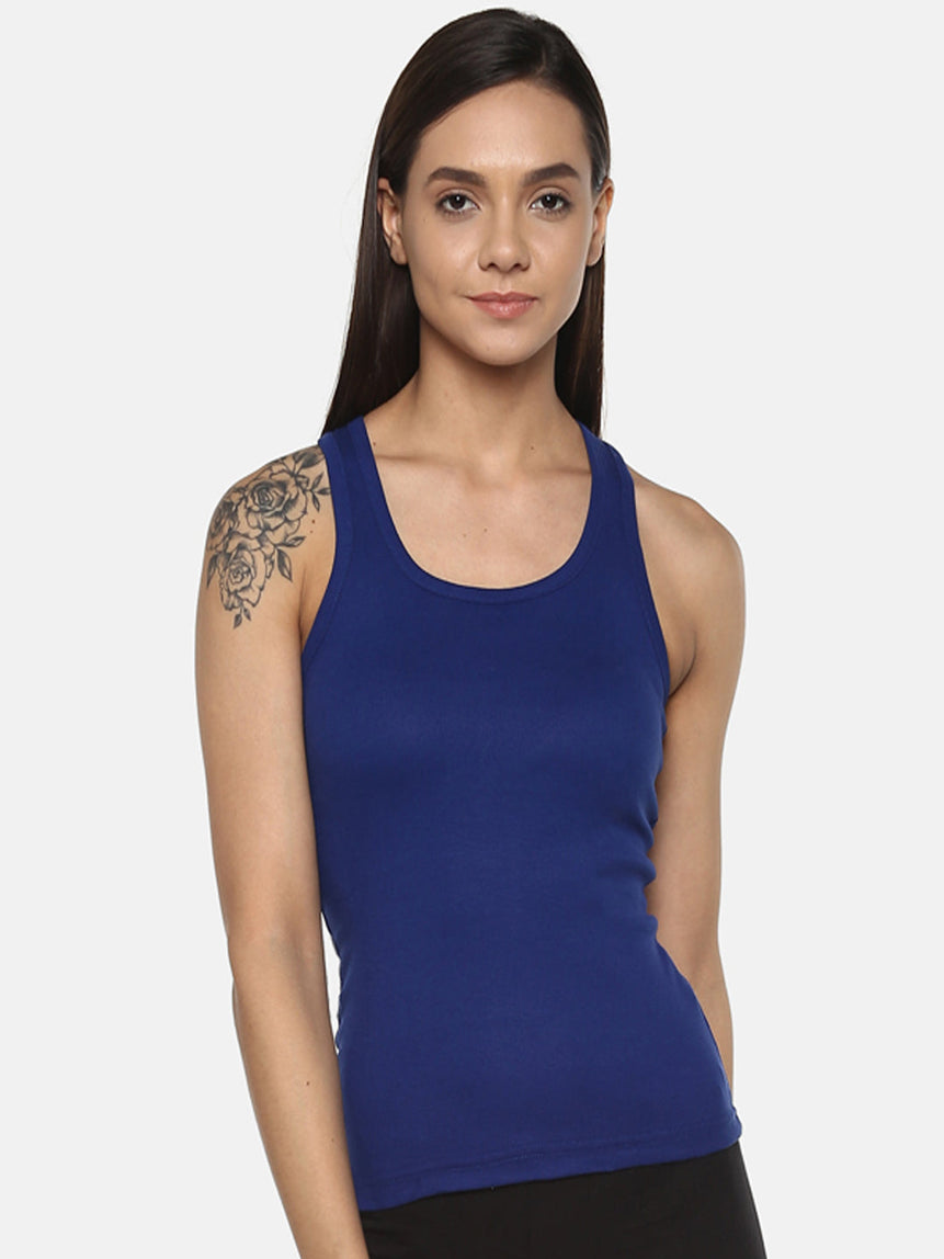Women's Solid Pure Cotton Camisole with Racerback Style | SARA-NB-1 | Leading Lady