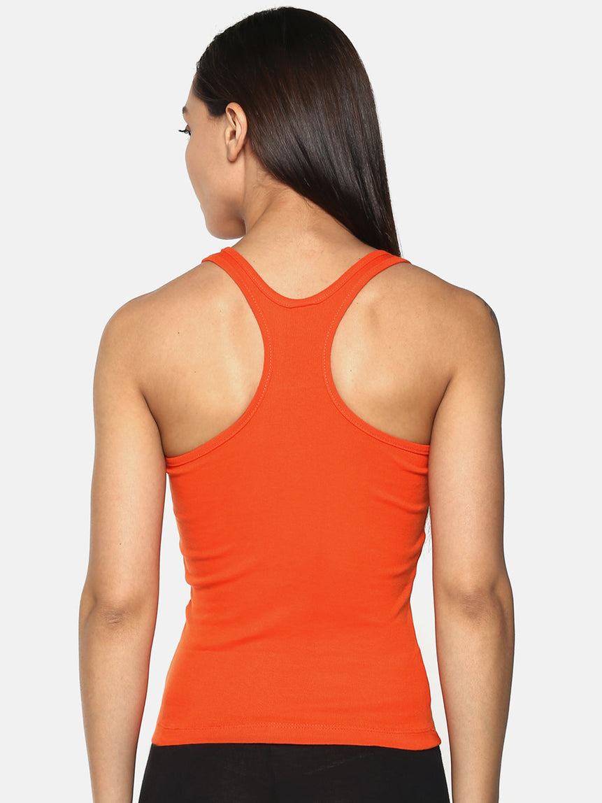 Women's Solid Pure Cotton Camisole with Racerback Style | SARA-ORG-1 | Leading Lady