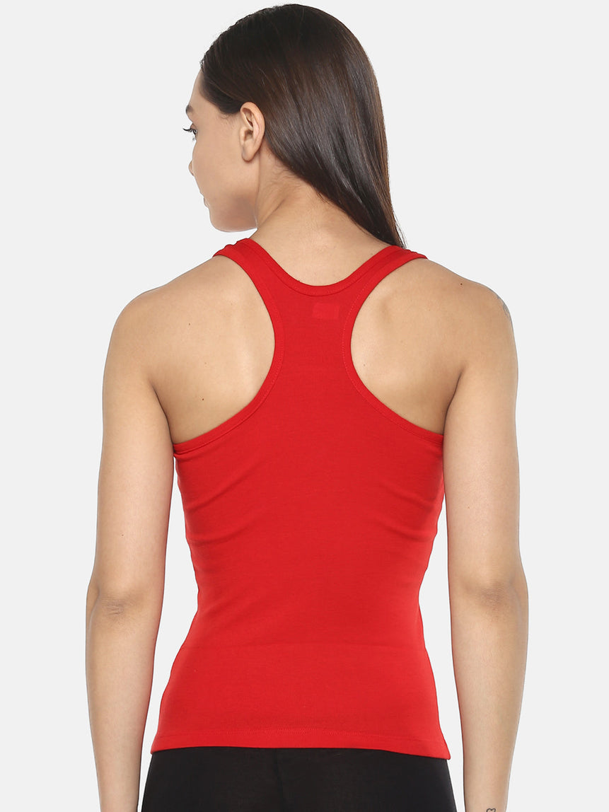 Women's Solid Pure Cotton Camisole with Racerback Style | SARA-RD-1 | Leading Lady