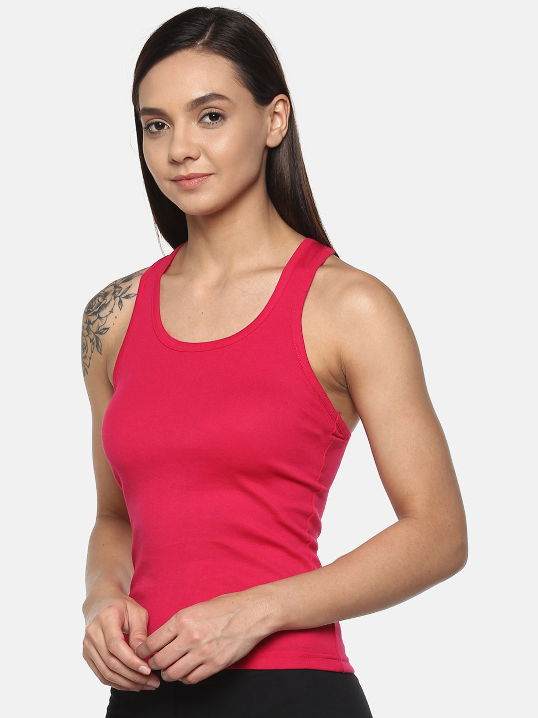 Women's Solid Pure Cotton Camisole with Racerback Style | SARA-RN-1 | Leading Lady