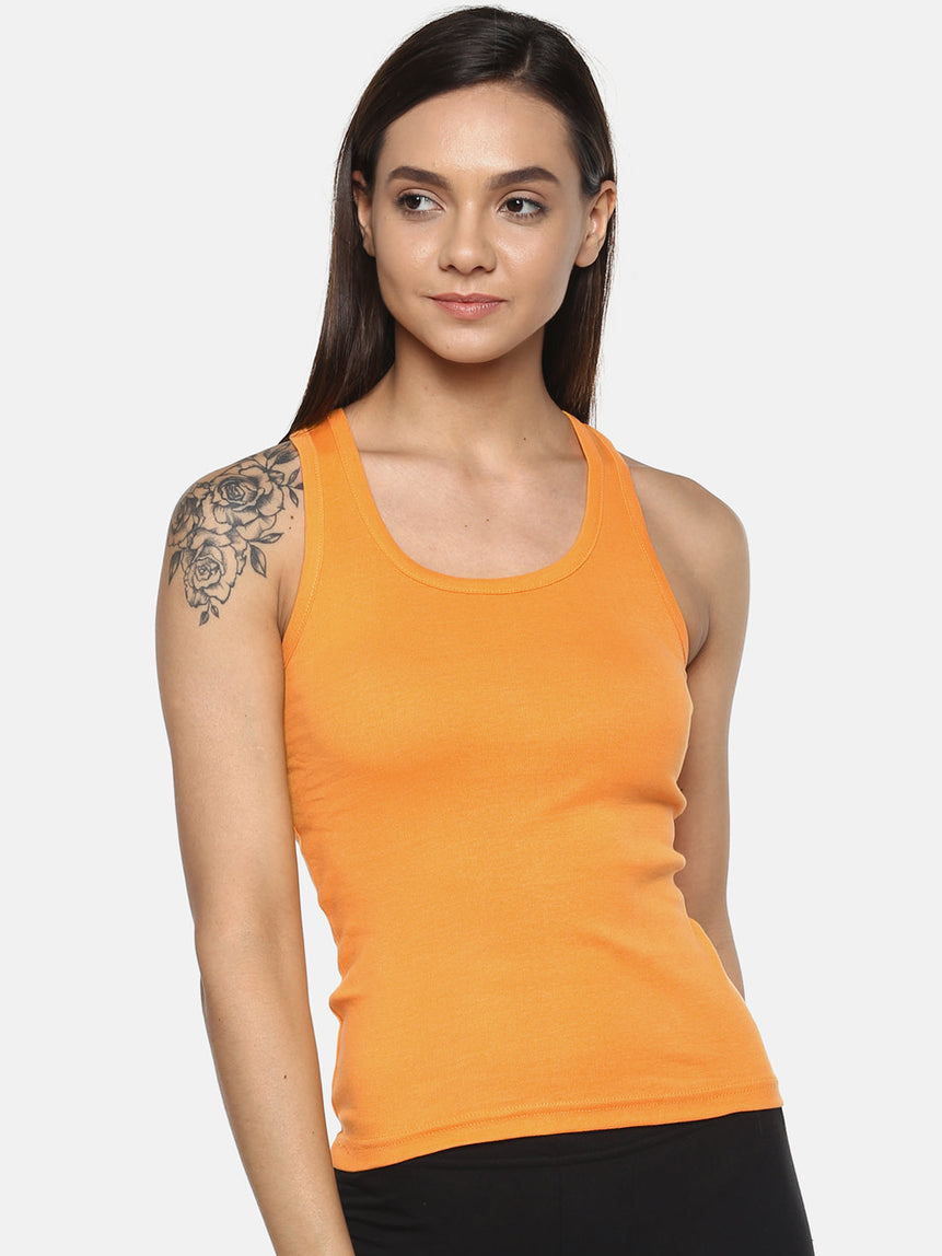 Women's Solid Pure Cotton Camisole with Racerback Style | SARA-YL-1 | Leading Lady