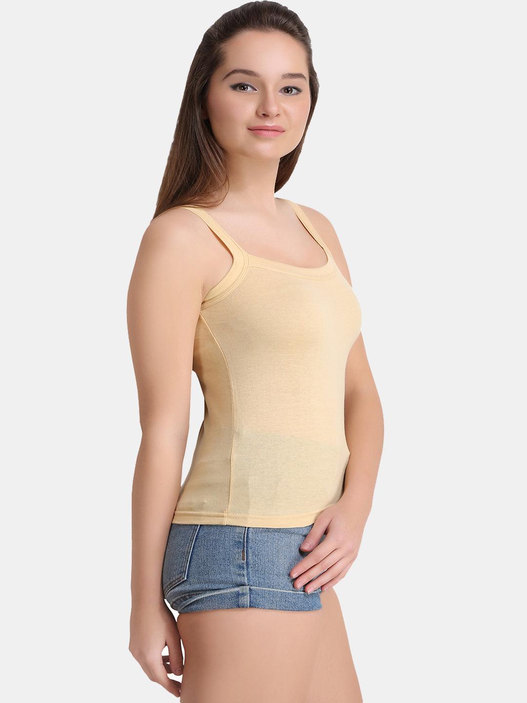 Women's Solid Pure Cotton Non-Paddded Camisole | CAMY | Leading Lady