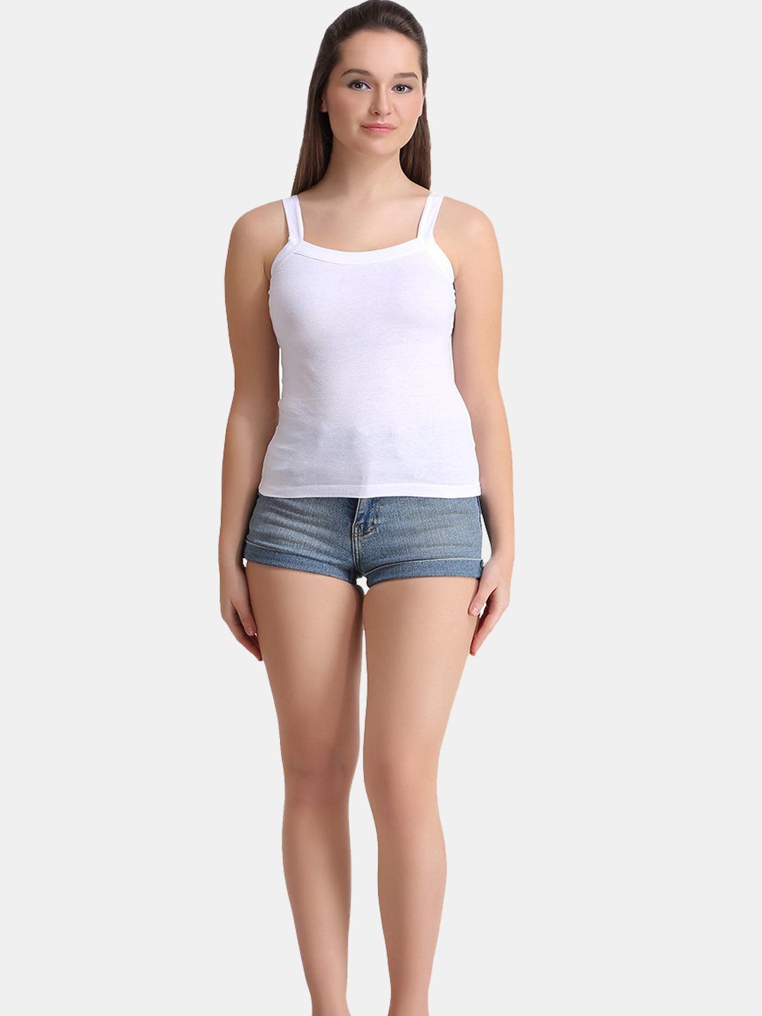 Women's Solid Pure Cotton Non-Paddded Camisole | CAMY | Leading Lady