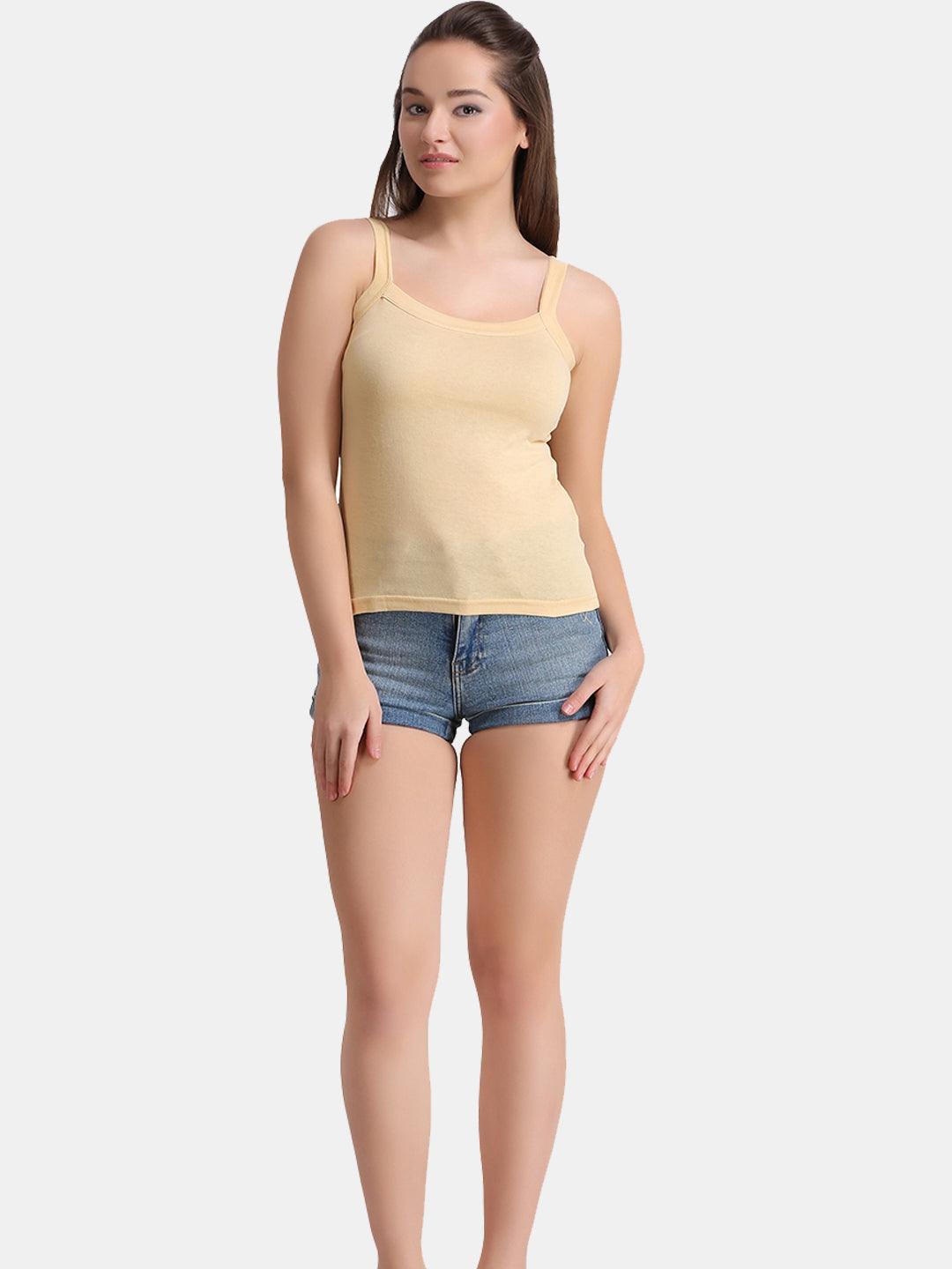 Women's Solid Pure Cotton Non-Paddded Camisole | CAMY | Leading Lady