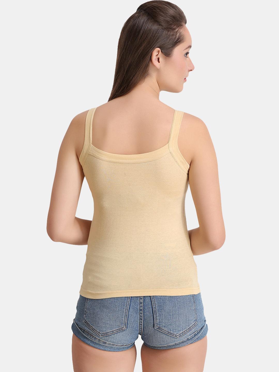 Women's Solid Pure Cotton Non-Paddded Camisole | CAMY | Leading Lady