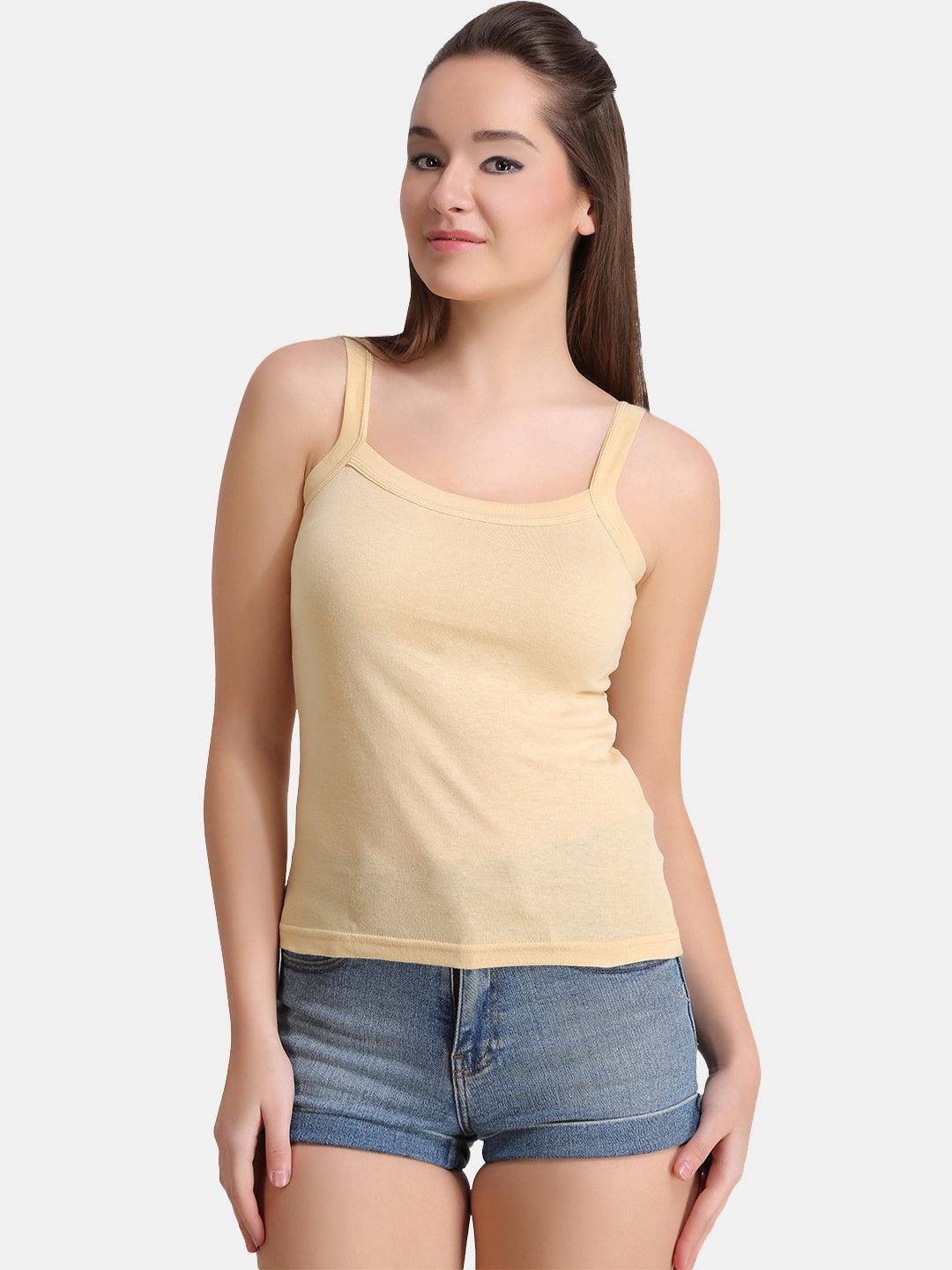 Women's Solid Pure Cotton Non-Paddded Camisole | CAMY | Leading Lady