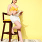 Women's Yellow Printed Lightly Padded Bra | BRA-4024-1 | Leading Lady