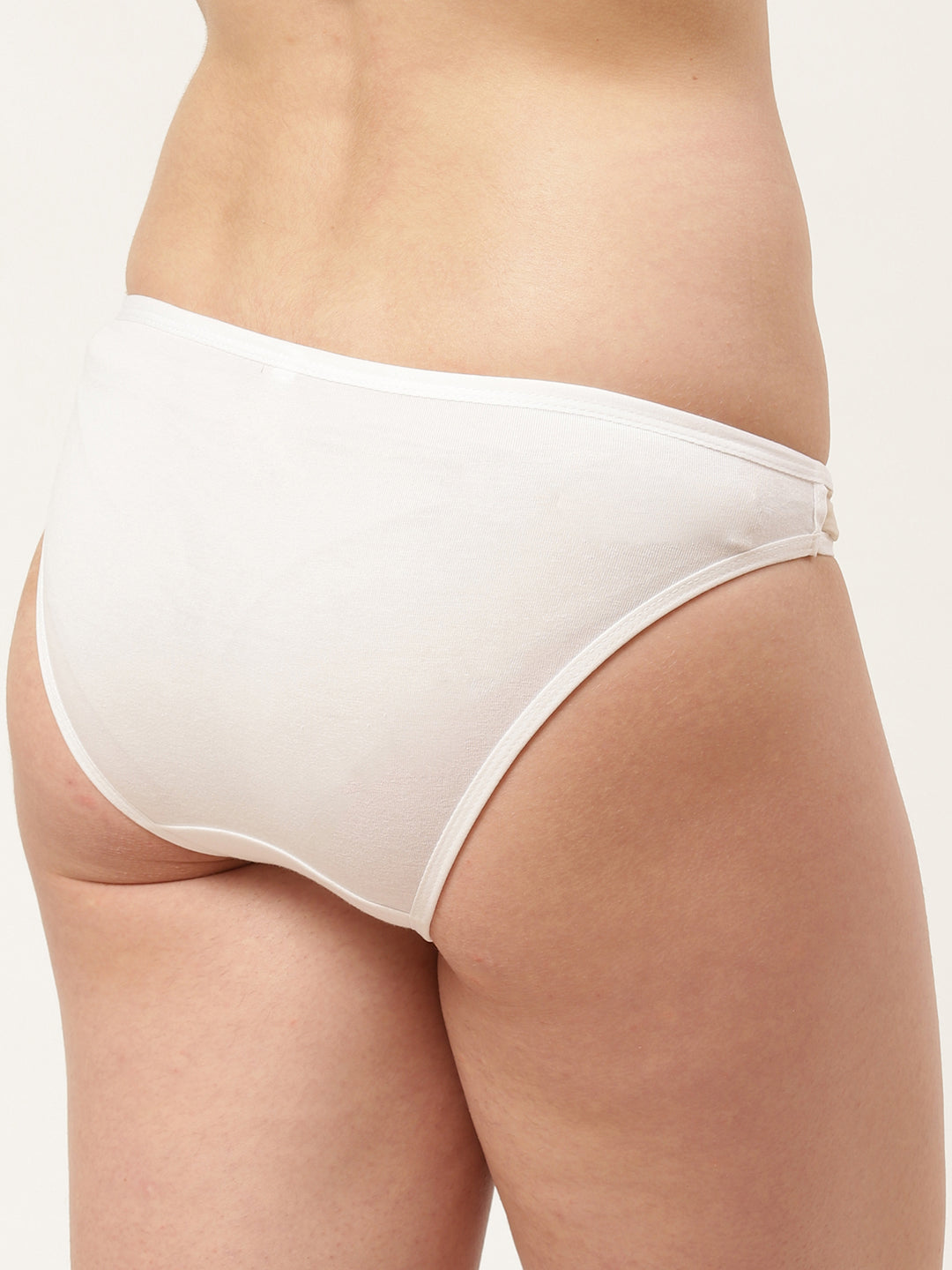 Women’s Solid White Mid-Rise Bikini Brief | MARY-WH-1 | Leading Lady